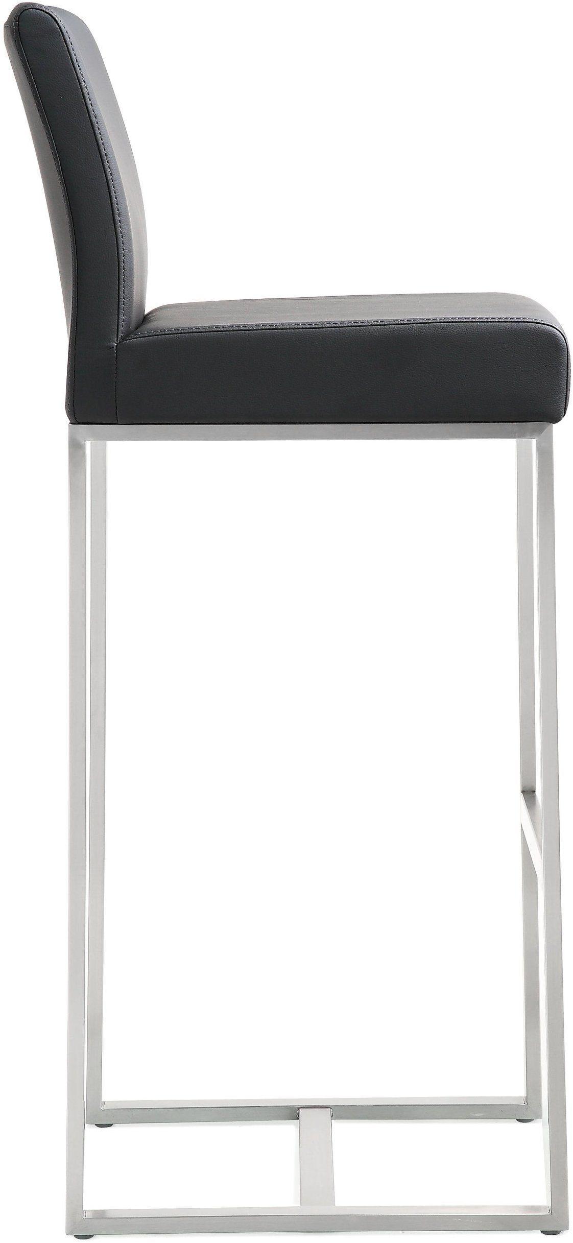 lara black stainless steel barstool (set of 2)