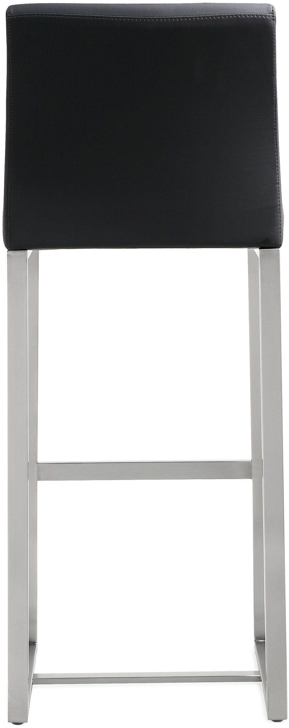 lara black stainless steel barstool (set of 2)