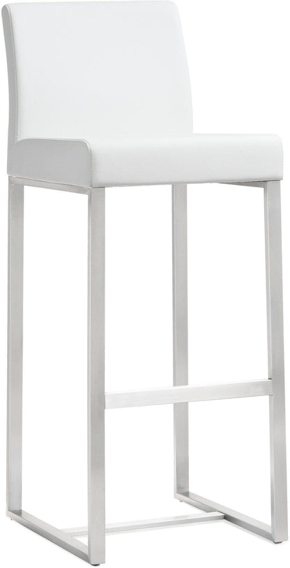 Lara White Stainless Steel Barstool (Set of 2)