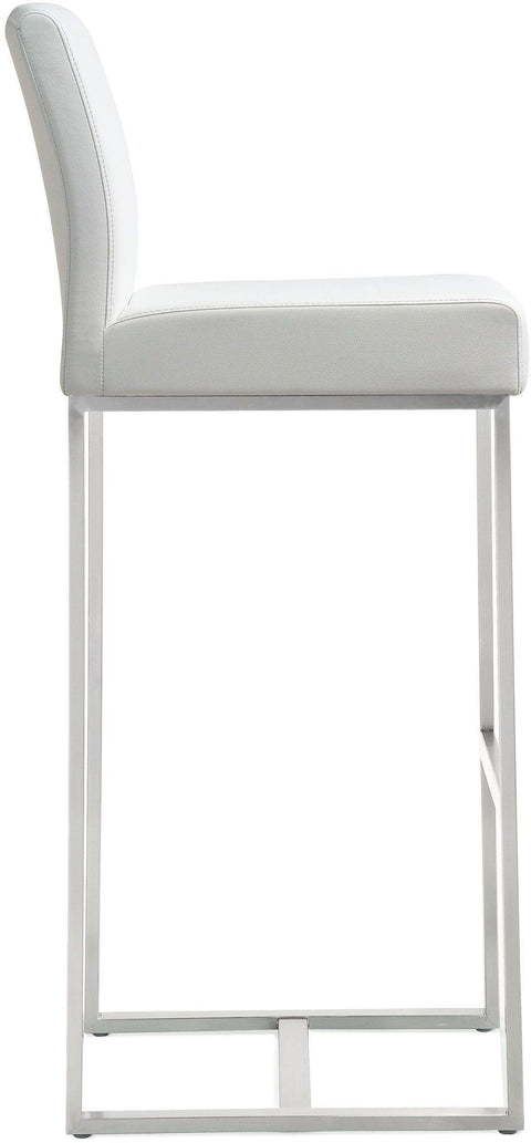 Lara White Stainless Steel Barstool (Set of 2)