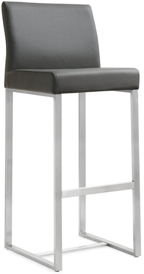 Lara Grey Stainless Steel Barstool (Set of 2)