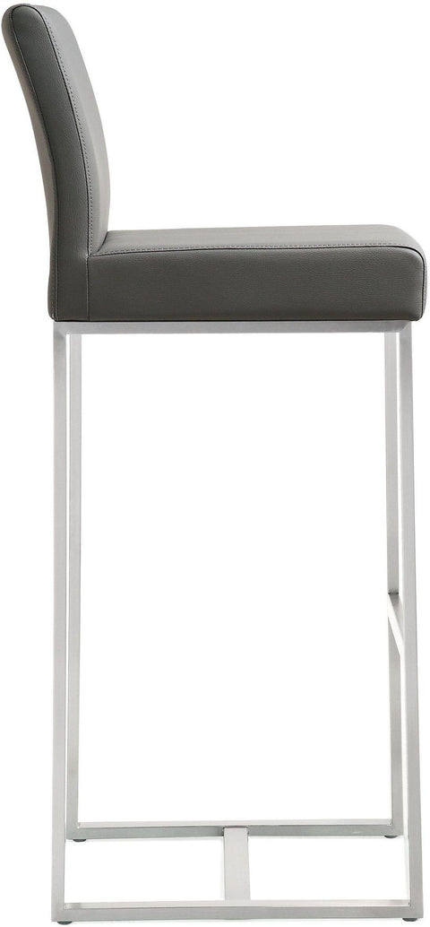 Lara Grey Stainless Steel Barstool (Set of 2)