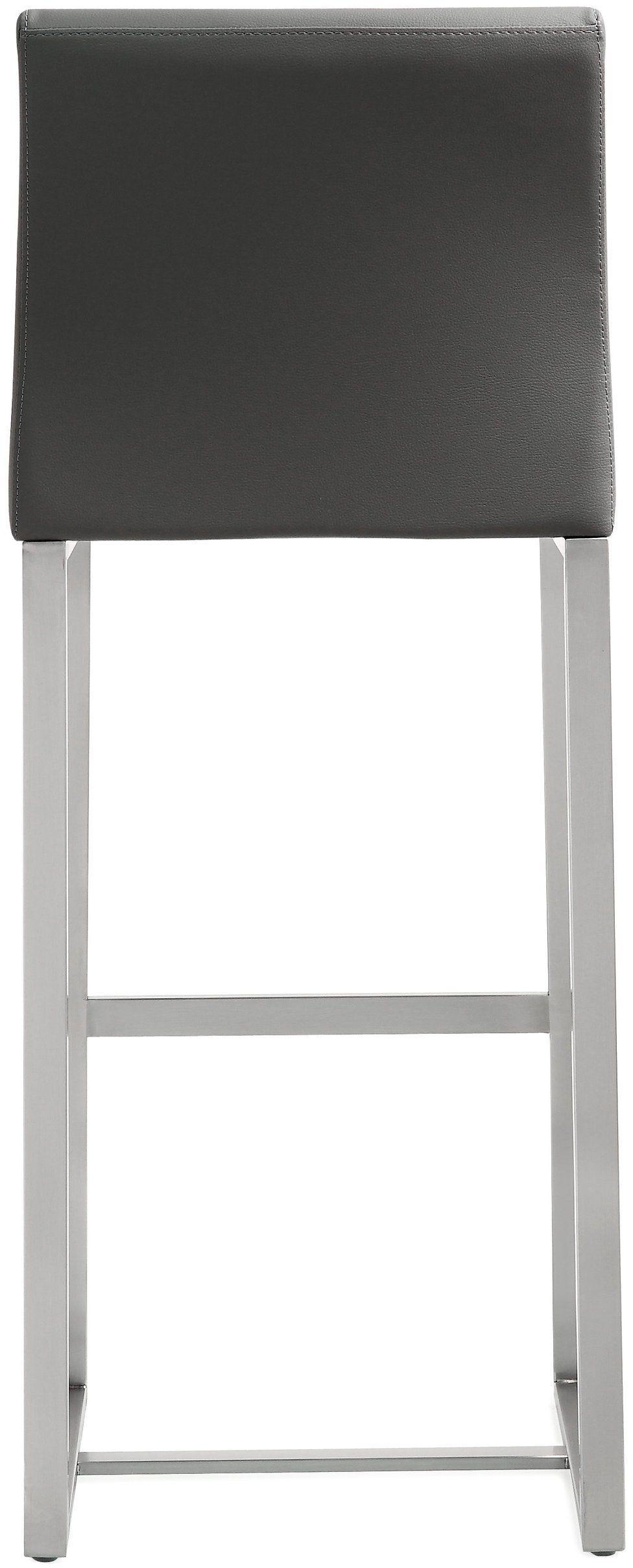 lara grey stainless steel barstool (set of 2)