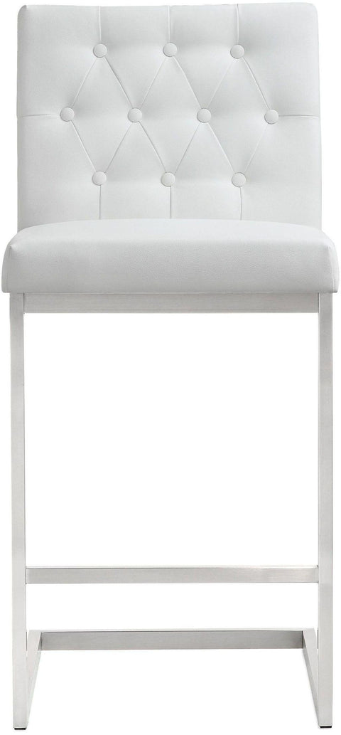 Cosmo White Stainless Steel Counter Stool - Set of 2
