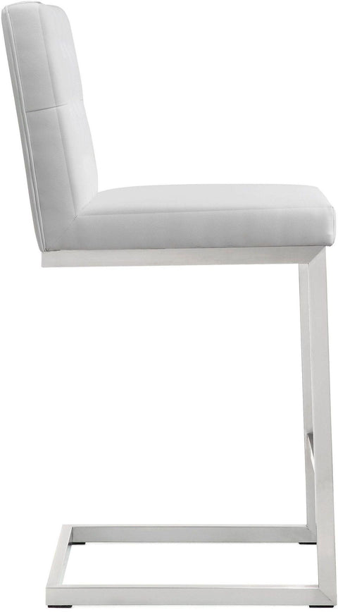 Cosmo White Stainless Steel Counter Stool - Set of 2