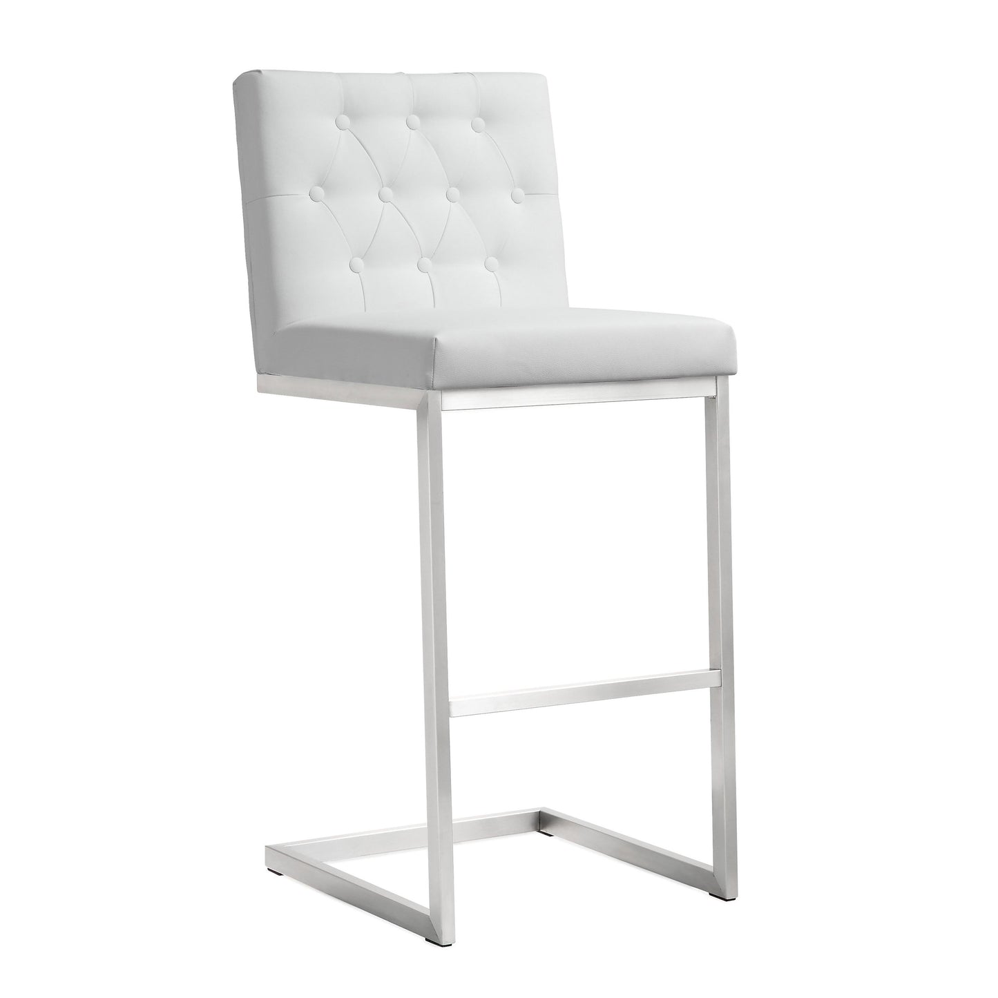 cosmo white stainless steel barstool - set of 2