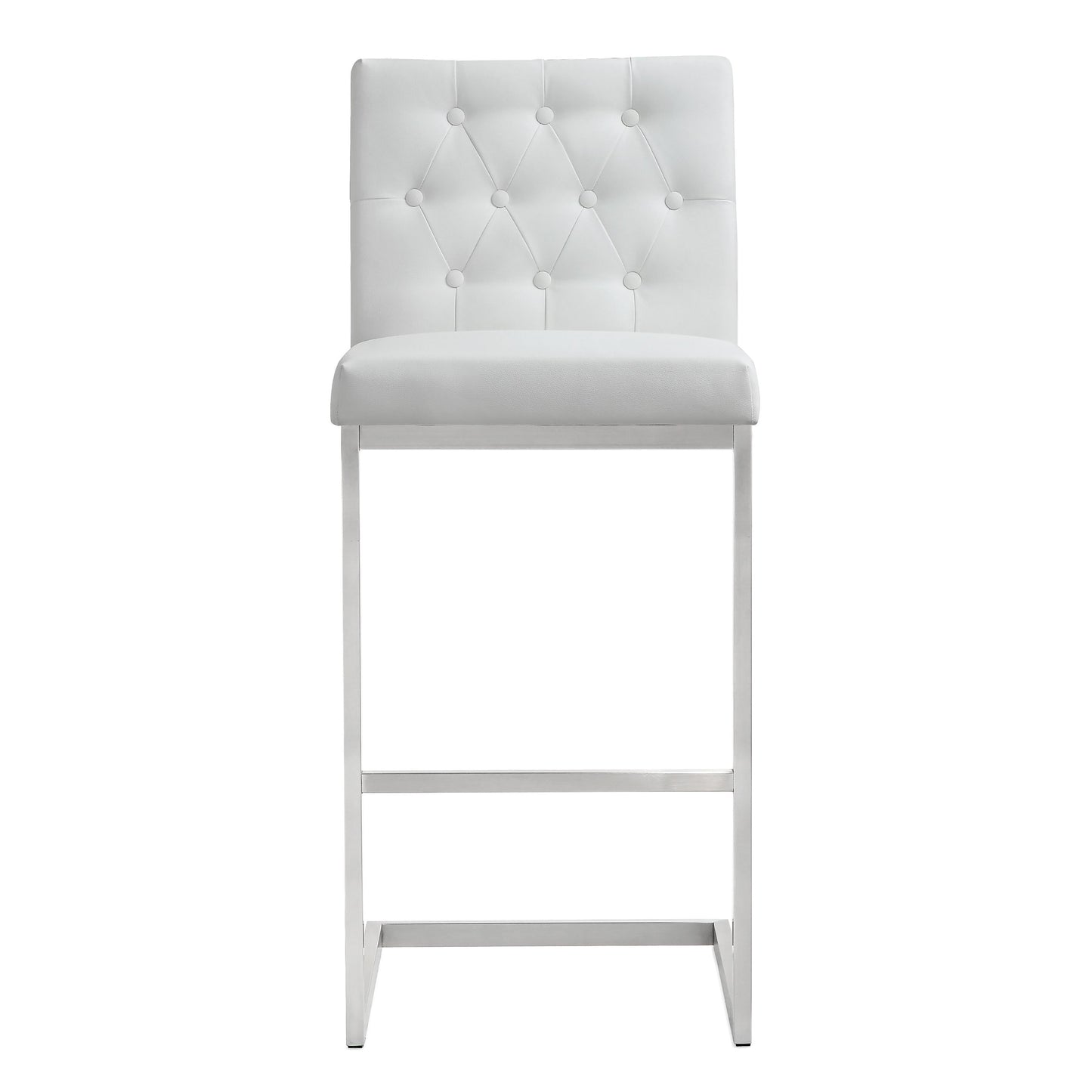 cosmo white stainless steel barstool - set of 2