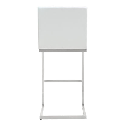 Cosmo White Stainless Steel Barstool - Set of 2