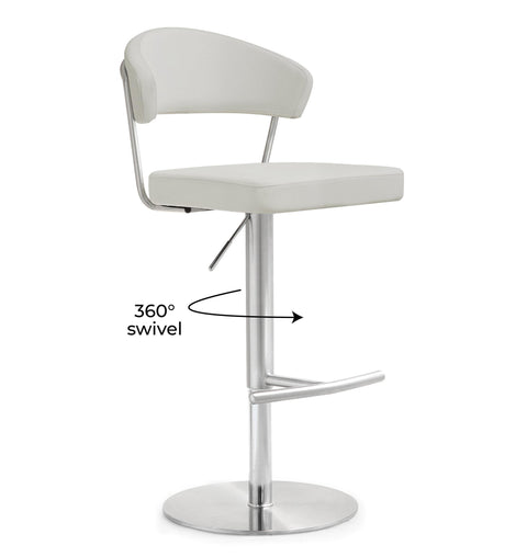 Helsinki Light Grey Stainless Steel Barstool