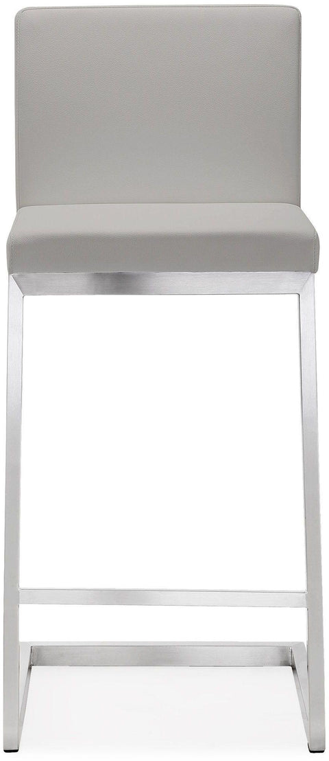 Scarlett Light Grey Stainless Steel Counter Stool (Set of 2)
