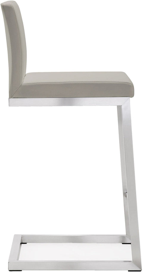 Scarlett Light Grey Stainless Steel Counter Stool (Set of 2)