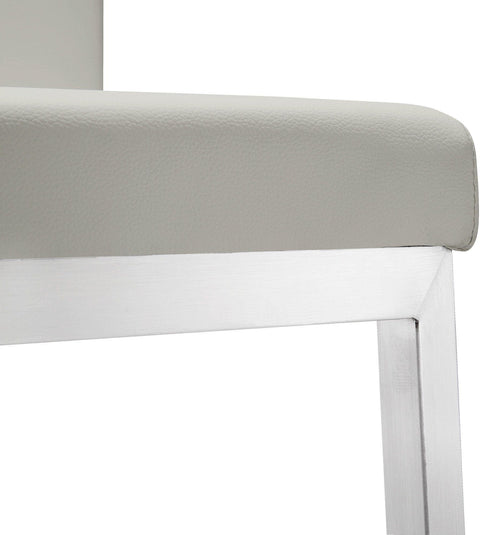 Scarlett Light Grey Stainless Steel Counter Stool (Set of 2)