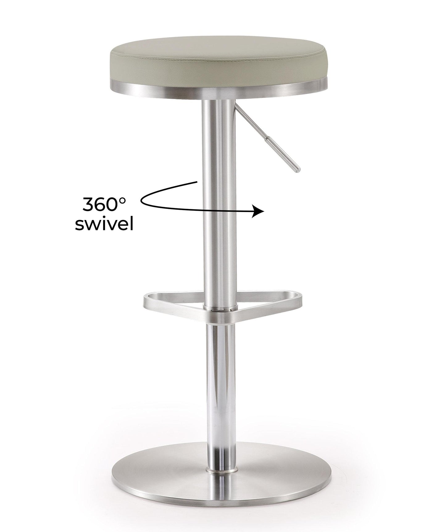 charlee light grey stainless steel barstool