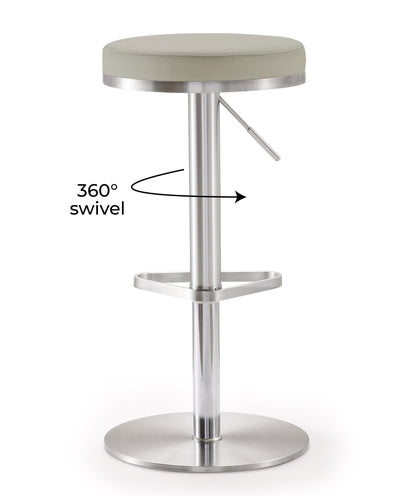 Charlee Light Grey Stainless Steel Barstool