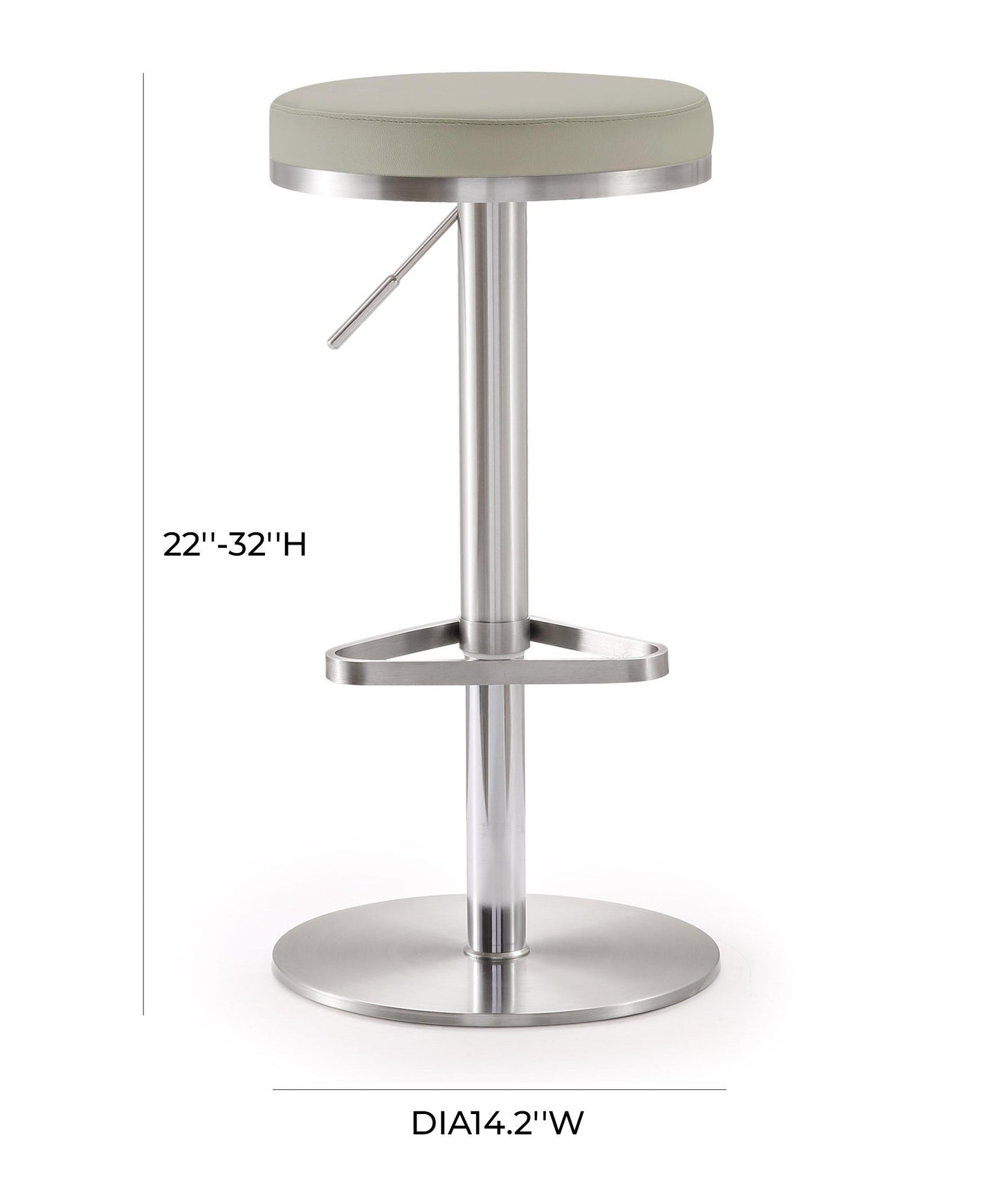 charlee light grey stainless steel barstool