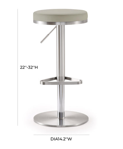 Charlee Light Grey Stainless Steel Barstool