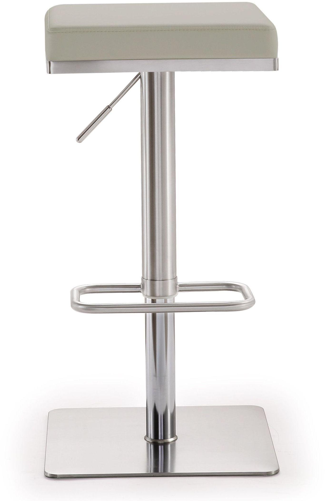 scalloped light grey stainless steel barstool