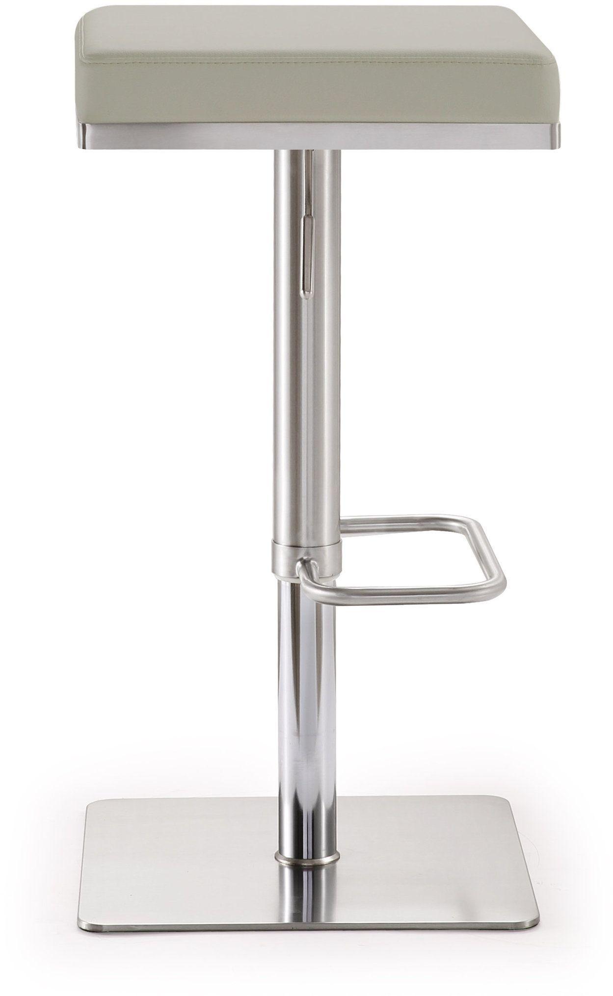 scalloped light grey stainless steel barstool