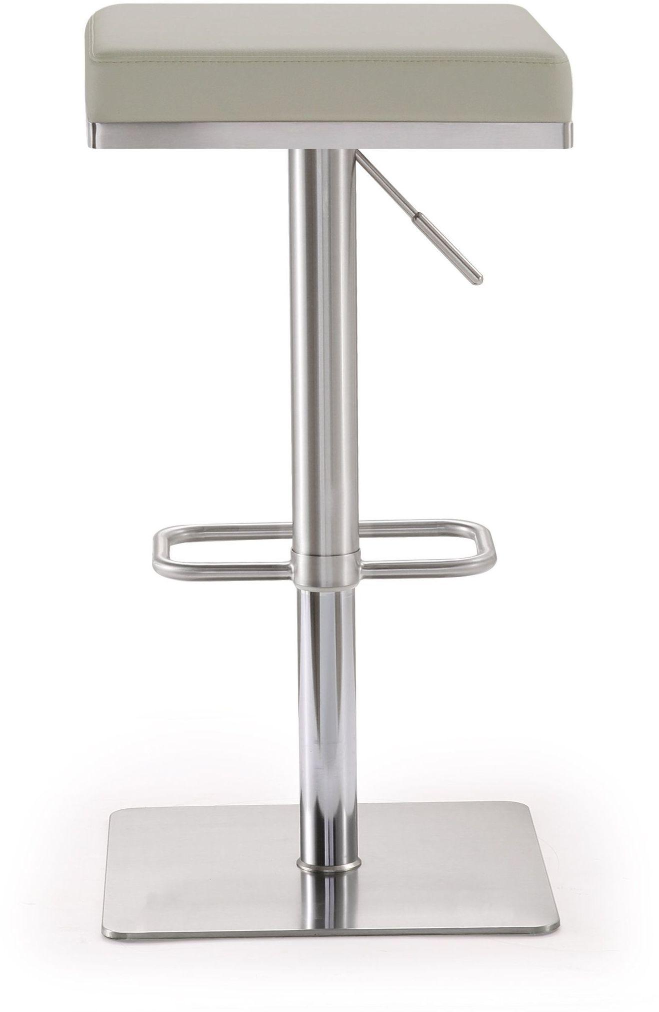 scalloped light grey stainless steel barstool