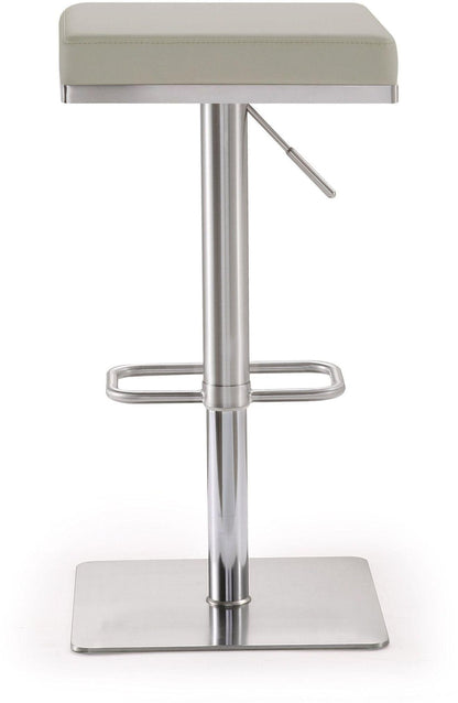 Scalloped Light Grey Stainless Steel Barstool