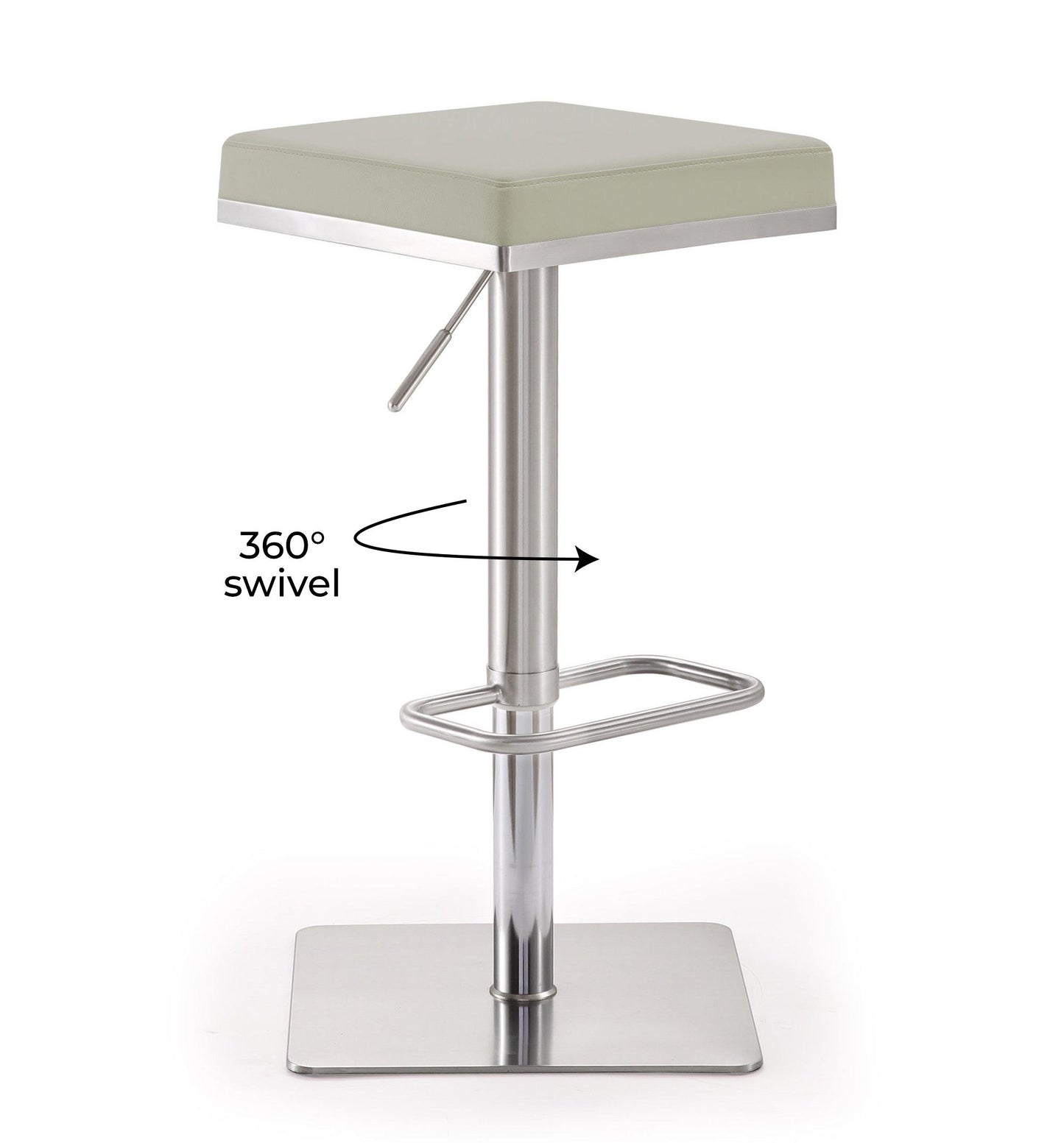 scalloped light grey stainless steel barstool