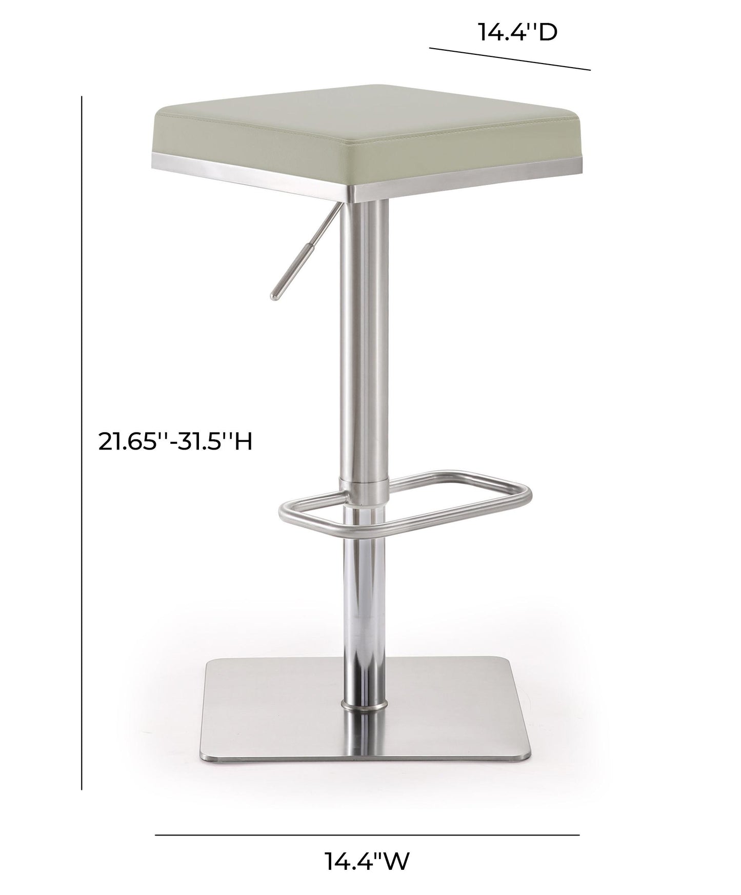 scalloped light grey stainless steel barstool