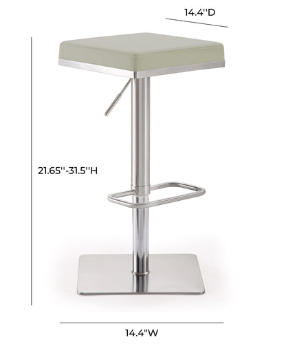 Scalloped Light Grey Stainless Steel Barstool