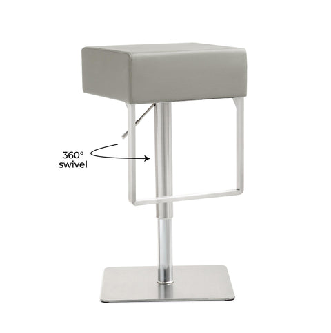 Cyril Light Grey Adjustable Barstool