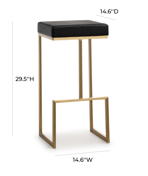 Atara Black Gold Steel Barstool (Set of 2)