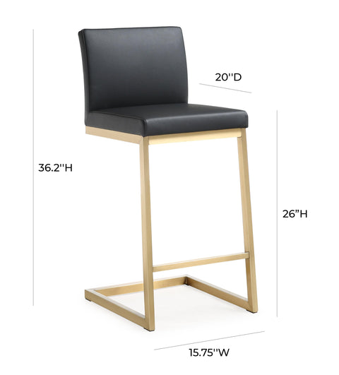 Scarlett Black Gold Steel Counter Stool (Set of 2)