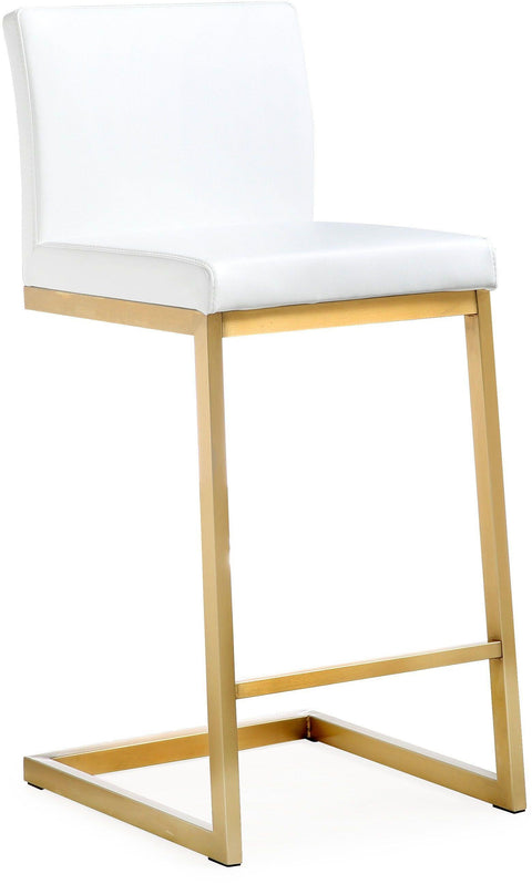 Scarlett White Gold Steel Counter Stool (Set of 2)
