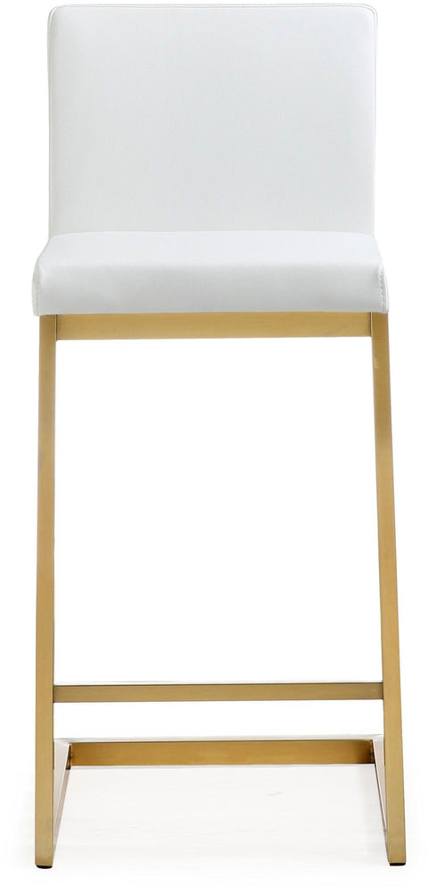 Scarlett White Gold Steel Counter Stool (Set of 2)