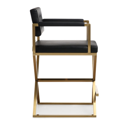 Cloud Black Gold Steel Counter Stool