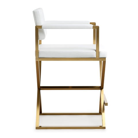 Cloud White Gold Steel Counter Stool
