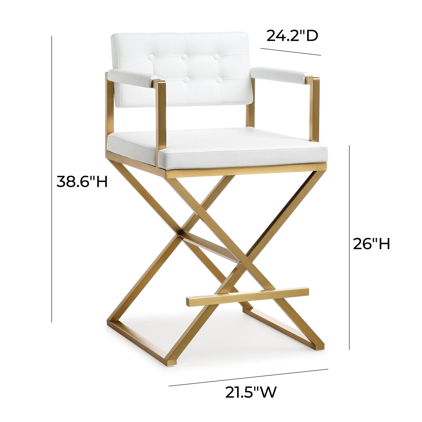 cloud white gold steel counter stool