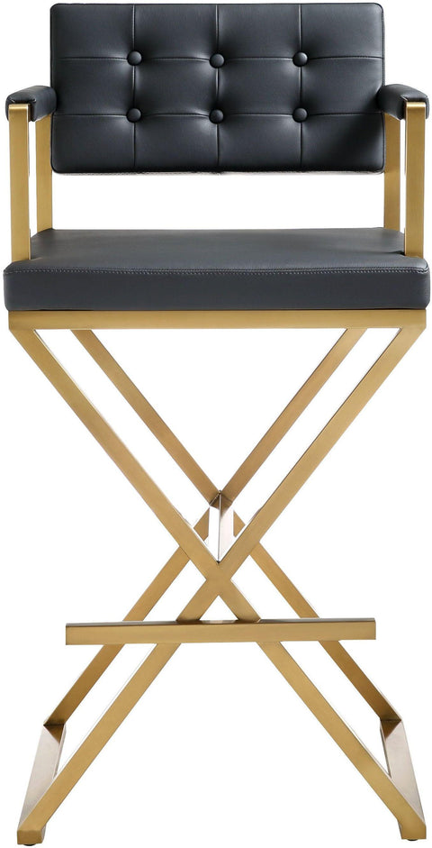 Cloud Black Gold Steel Barstool