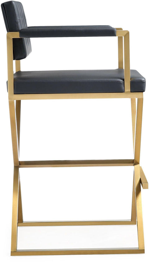 Cloud Black Gold Steel Barstool