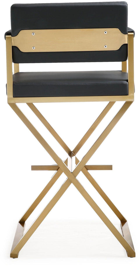 Cloud Black Gold Steel Barstool