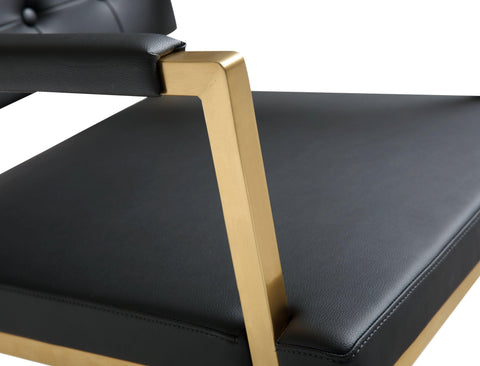 Cloud Black Gold Steel Barstool