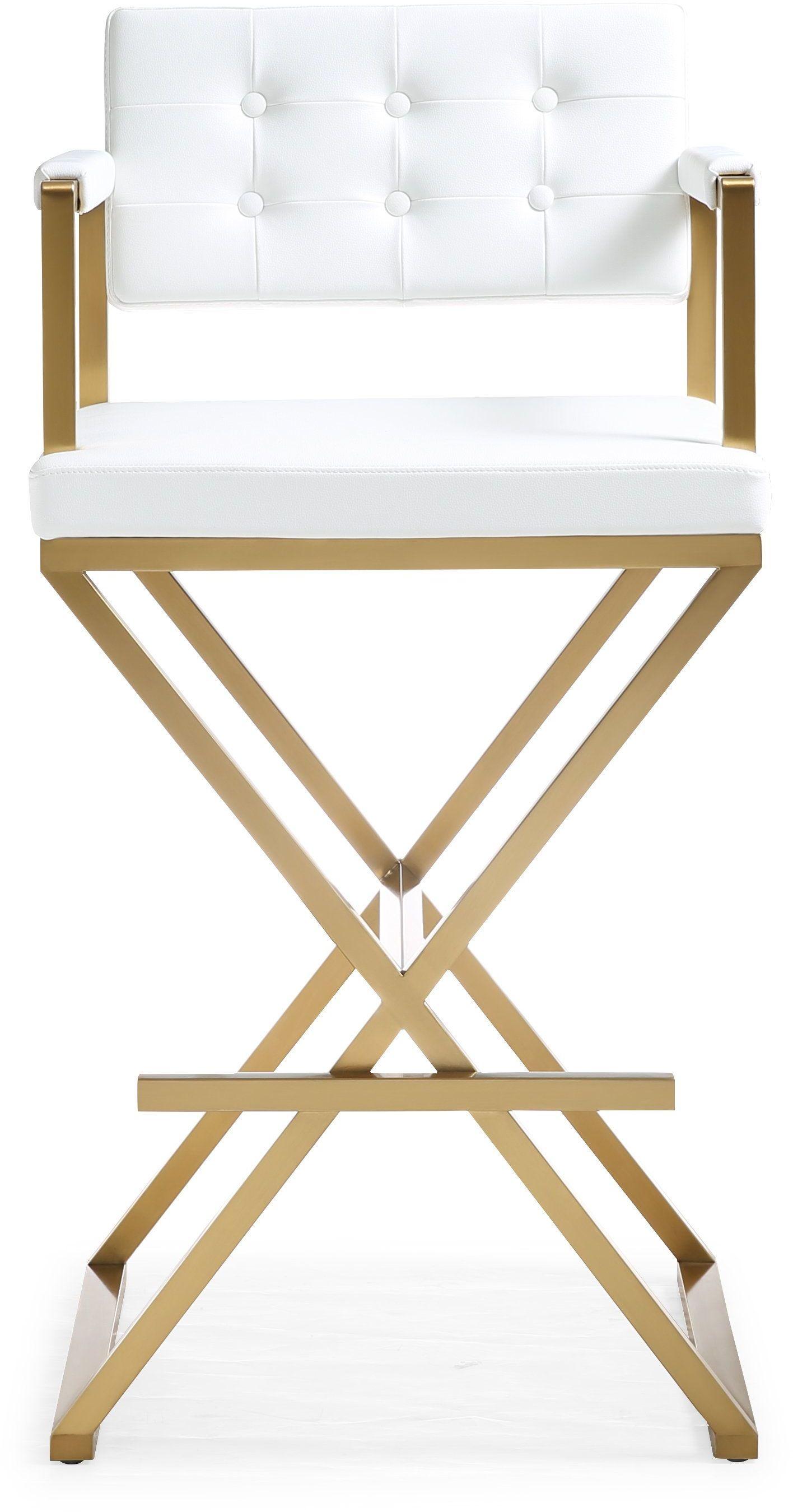 cloud white gold steel barstool