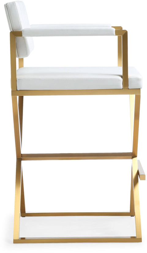 Cloud White Gold Steel Barstool