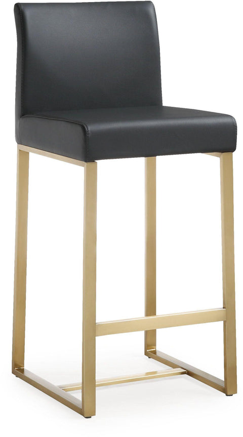Lara Black Gold Steel Counter Stool (Set of 2)