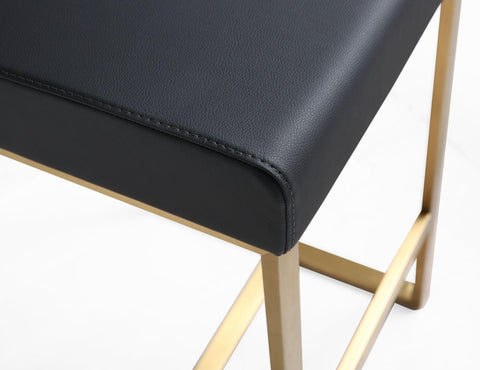 Lara Black Gold Steel Counter Stool (Set of 2)