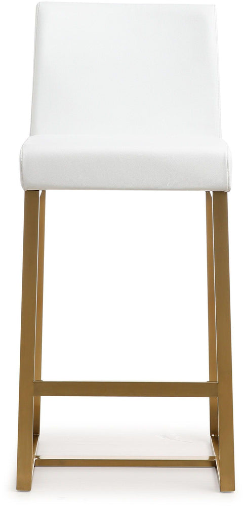 Lara White Gold Steel Counter Stool (Set of 2)