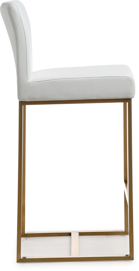 Lara White Gold Steel Counter Stool (Set of 2)