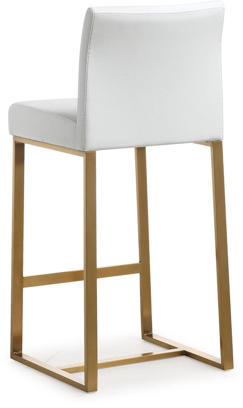 Lara White Gold Steel Counter Stool (Set of 2)