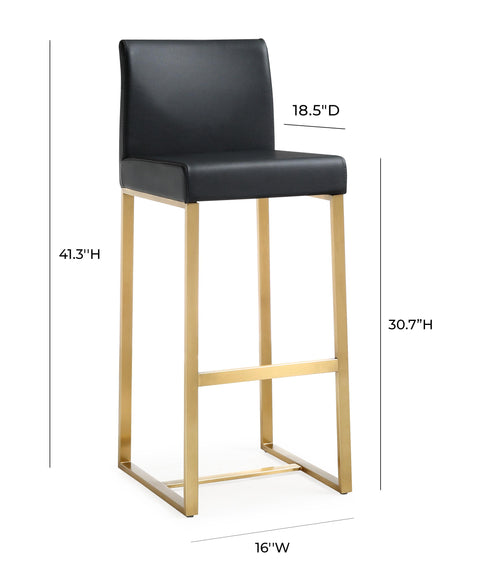 Lara Black Gold Steel Barstool (Set of 2)