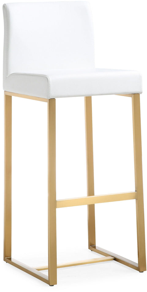 Lara White Gold Steel Barstool (Set of 2)