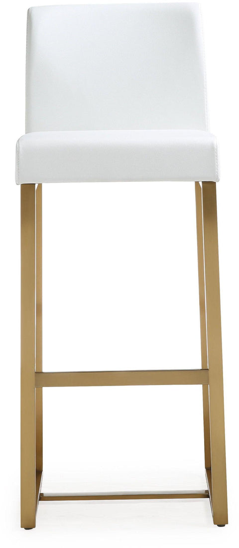 Lara White Gold Steel Barstool (Set of 2)