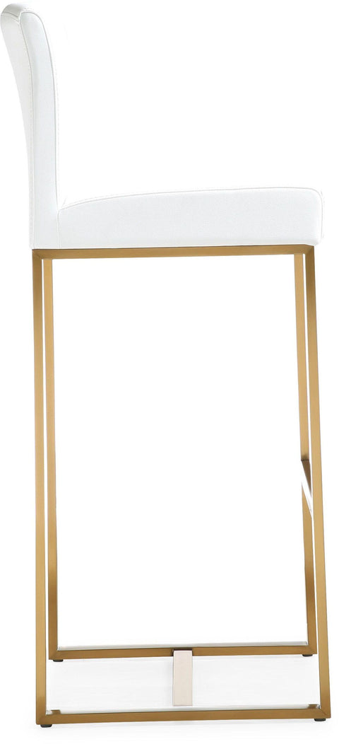 Lara White Gold Steel Barstool (Set of 2)
